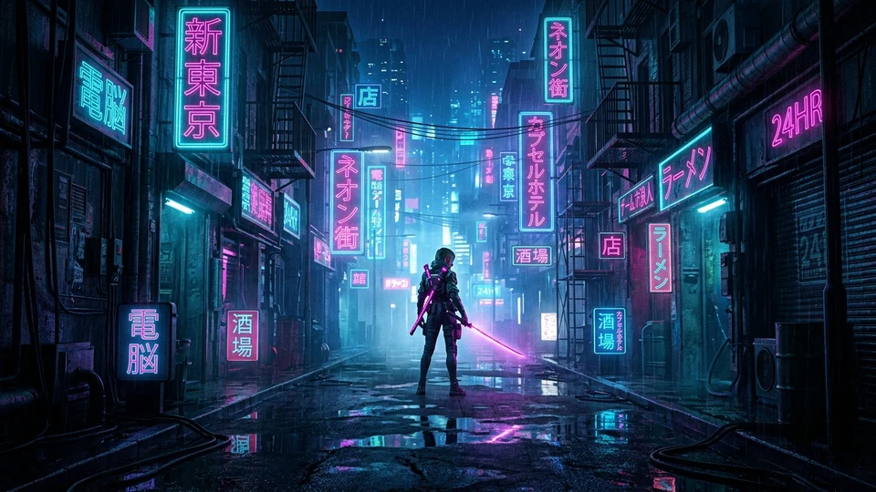 Neo-Tokyo Ronin Cyberpunk Discord Banner