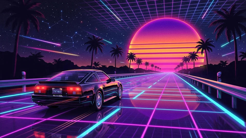 Synthwave Sunset Cruiser Discord Banner