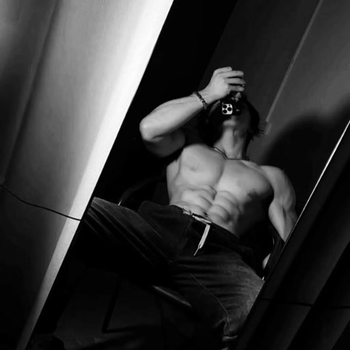 Gym Mirror: Monochrome Athletic Chiaroscuro