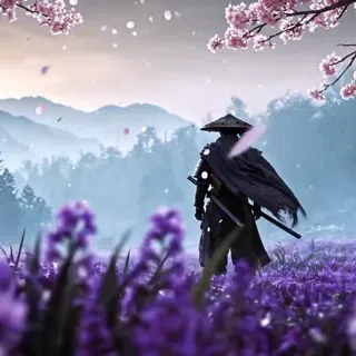 Lone Samurai: Purple Blossom Gaze