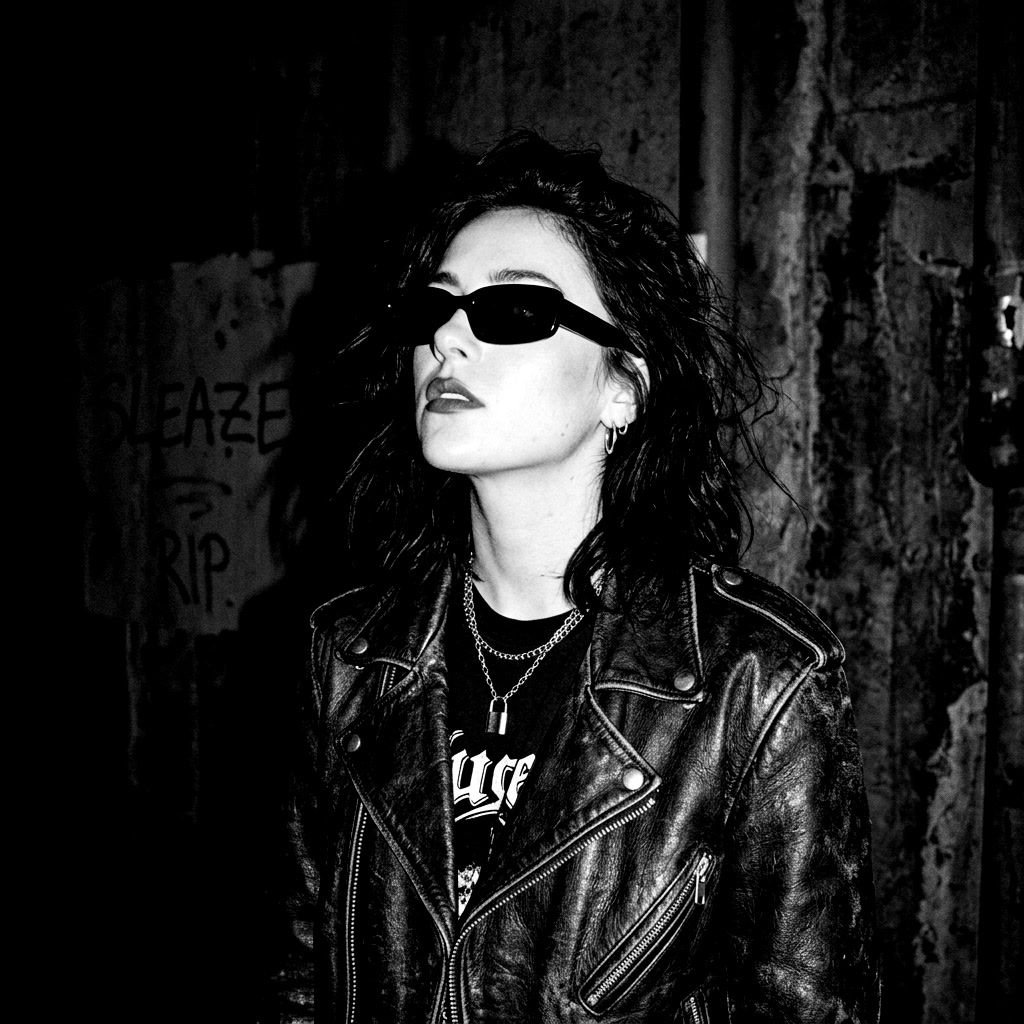 Midnight Biker: Direct Flash B&W