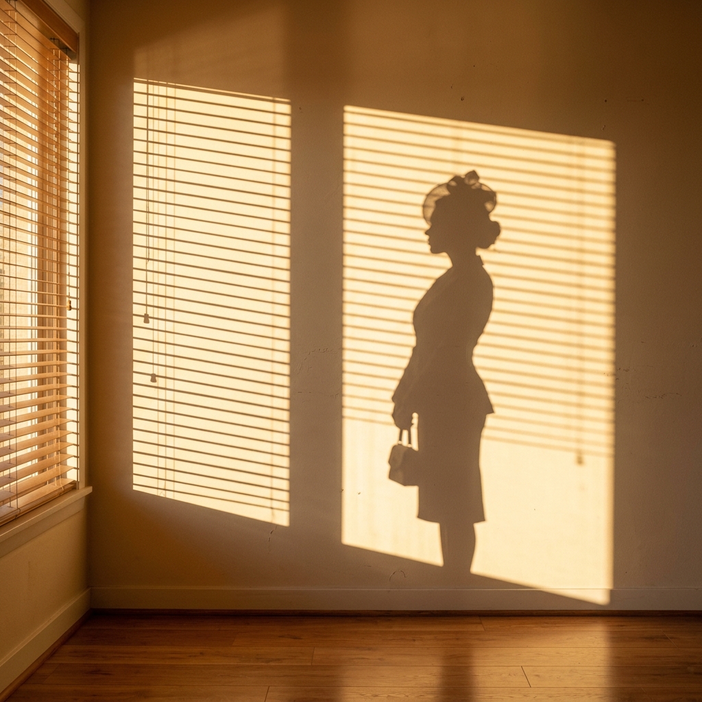 Venetian Shadows: Golden Wall Silhouette